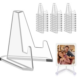 FANXIYA Stand Stand 30 Pieces Transparent Easel Stand Coin Stand Transparent Mini Easels Acrylic Card Stand for Displays Coins, Medals, Pictures, Pocket Watches