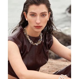 BULINLIN Boho Shell Beaded Necklaces Colorful Layered Beach Seashell Necklace Costume Jewellery Gifts for Women(Natural)