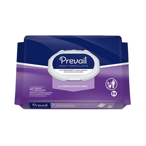 Prevail Quilted Cleansing Wipes, 8 x 12 in, Case/576 (12/48s)