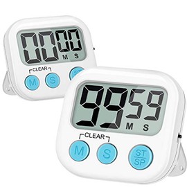 Blossmfree Kitchen Timer, 2 Pack Large Digits Classroom Timer for Kids,Simple Operation Magnetic Timers, Digital Timer for Cooking -White