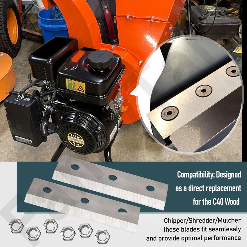 FancyTark 2 Set Replacement Blades for C40 Wood Chipper 4"