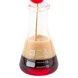 RW Lab 25 ML Glass Flask Bottles, 10 Dishwasher Safe Conical Flasks - Chemistry-Inspired, Scratch Resistant, Clear Glass Chemistry Flasks, For Cocktails, Appetizers, Desserts - Restaurantware