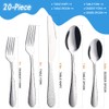 HOMECHEN 20-Piece Hammered Stainless Steel Flatware Set - Food-Grade Silverware