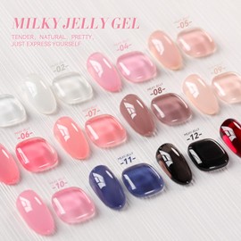 BORN PRETTY Jelly Black Gel Nail Polish Translucent Halloween Spider Nail Gel Soak Off Hema-Free Gel Polish U V Light Cure for Nail Art DIY 15ML