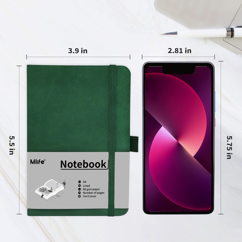 Mlife A6 Small Journal Notebook, 192 Pages, A6 Notebooks, Mini