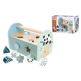 Eichhorn - Panda Linie plug-in box, plug-in toy including 8 different plug-in blocks, door for opening, 9 pieces, 12.5 x 19 x 15 cm, made of birch wood, from 1 year