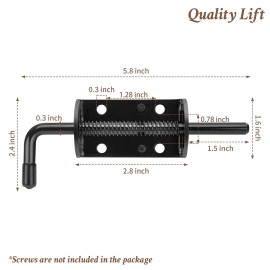 Quality Life Spring Loaded Gate Latch Pin Barrel Bolt 6in Durable Solid Steel for Shed Doo...