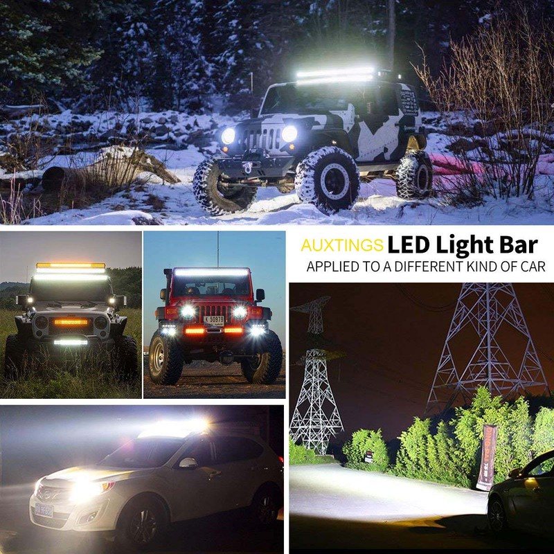 AUXTINGS 52 inch Triple Row LED Light Bar with Wiring