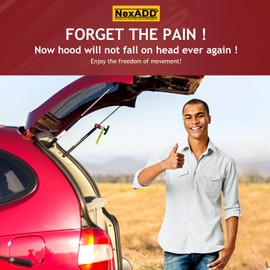 Hood Strut Clamp and Spark Plug Caliper 12mm 2-in-1 Tool with Brass Tip Red 4Pcs - Universal Hood Prop Tool Lift Support 0.55" for Hood Holder, Hood Shock Clamp, Hood Strut Lock, Hood Strut Holder