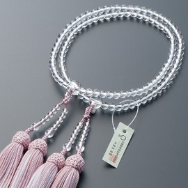 Buddhist Altanya Takita Shoten Prayer Beads for Yaso (Yaso Combined Use), Real Style Prayer Beads for Women (8 inch, Pure Silk Head) (2 Color Clusters) (Gray Cherry Blossom/White) ◆ Kyoto Prayer Beads, Can be Used in All Sect [Takita Shoten Issued by Kyo