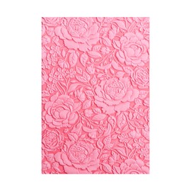 Flowers Background 3D Embossing Folder for Card Making, Beautiful Bloom Textured Impressions Plastic Embossing Folders for DIY Scrapbooking Paper Crafting Handmade Crafts Wedding Birthday Card Decor