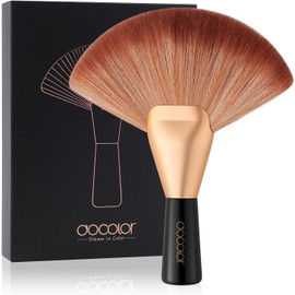 docolor Brocha Abanico Profesional para Rostro y Cuerpo, Multiusos para Polvo, Rubor, Bronceador, Contour y Autobronceador, Uso en Salones de Belleza