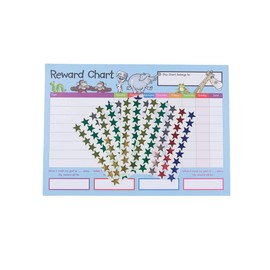 House of Card & Paper Reward Chart, 4 Charts and 225 Foil Star Shaped Stickers per Pack