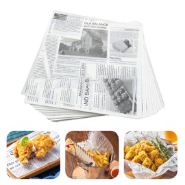 Greaseproof Paper, 200 Pcs Oil Proof Papers, Baking Wrapping Paper, Old Newspaper Printing Style, Food Basket Liners Paper For Cakes, Breads, French Fries, Sandwiches, Pizza, Burgers, Hot Dogs 18*18cm
