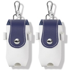 Golf Ball Case Lightweight 2 Piece Set PU Leather Golf Equipment Magnetic Closure Easy On and Off Belt Carabiner Blue, blue, Portable Design