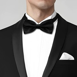 Men's Bow Tie Classic Black Bow Tie for Men Adjustable Formal Neck Bowtie for Parties, Wedding