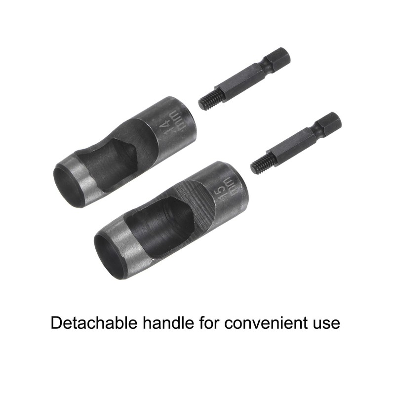 sourcing map Leather Hollow Punch Set 1/4 Hex Shank for
