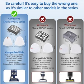 4+2 Pack Filters for Shark Vacuum Navigator Lift Away Filter Replacement Models NV350 NV351 NV352 NV355 NV356E NV360 UV440 UV540 CU500 XFF350 XHF350