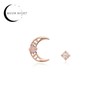 [Custom Made] Aquarius Dear Moon Amethyst Unbalanced Constellation Earrings OTE120611B