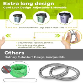 Large Rubber Bands for Trash Can Fits up 40-96 Gallon Adjustable Extra Large Trash Can Rubber Bands Garbage Can Bands Outdoor Trash Bag Holder Multifunction Bands for Picnic Camping Party (6 Colors)