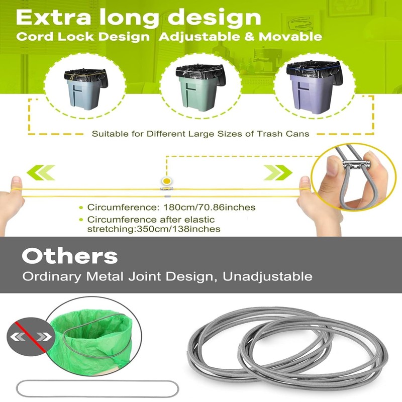 Large Rubber Bands for Trash Can Fits up 40-96 Gallon