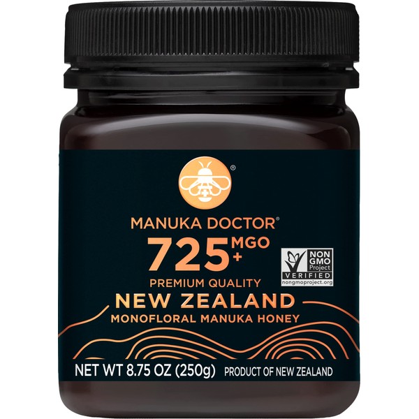 MANUKA DOCTOR - MGO 725+ Manuka Honey Monofloral, 100% miel pura de Nueva Zelanda. Certificado. Garantizado. RAW. Sin OMG (8.8 onzas)