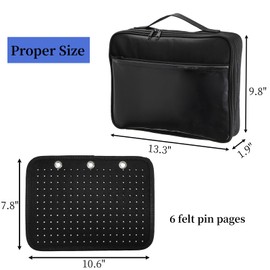 Mezchi Enamel Pin Display Book For Collectors, 13 Inch Large Pin Trading Book, 6 Pages Pin Collection Display Bag, Pin Collection Storage Binder Board for Pins, Brooches, Pins Not Included