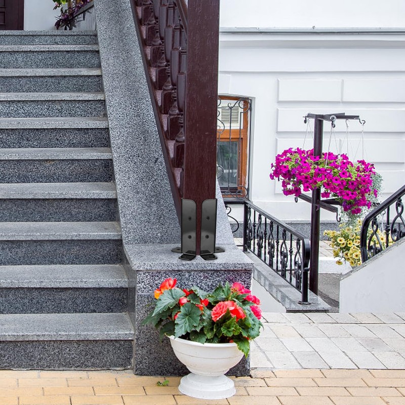 Deck Post Anchor, 4 Pcs Adjustable Post Base Brackets, Heavy