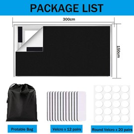 Portable Blackout Blind 100% Blackout Blinds Curtain for Window with Nano Tape No Drill Portable Blackout Shades Film for Bedroom Cars Kitchen and Travel (200 * 150cm)