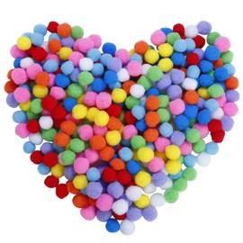 MaoXinTek Pompoms, Colourful Pompom, Pom Pom Balls Fluffy Plush Small Balls 1 inch/25 mm for Funny Children DIY Creative Craft Decorations 300 Pieces