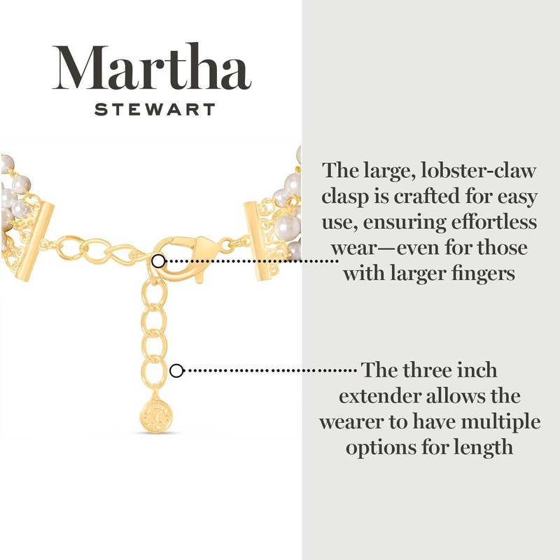 Martha Stewart Five Twisted Strand Pearl and Chain Necklace In