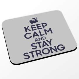 Fabulous Mauspad Keep Calm and Stay Strong Parodie Sport Krafttraining, Grau (Maße 24 x 20 cm)
