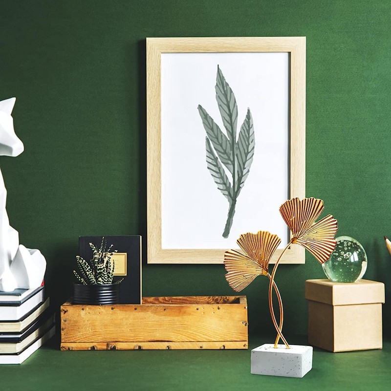 Metal Leaves Decoration, Ginkgo, Living Room Decoration, Decorative Objects Gingko