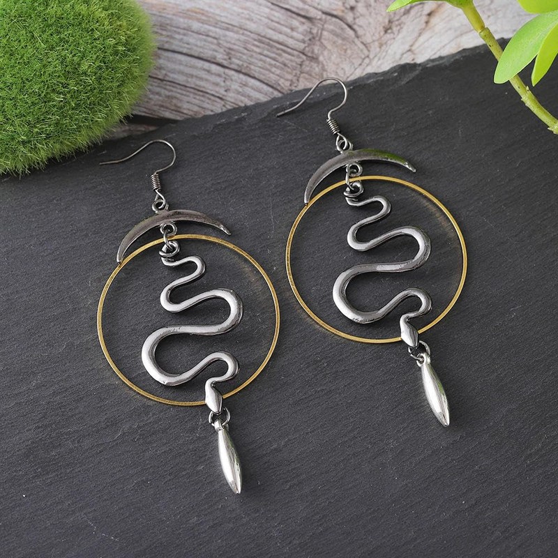 Snake Earrings for Women, 1pcs Silver Gothic Snake Cartilage Non