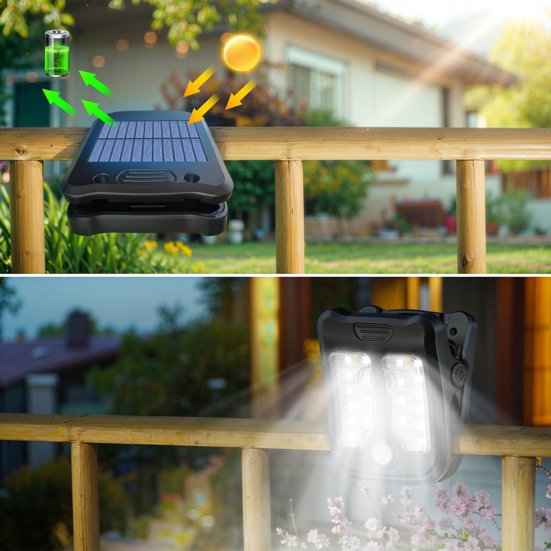 Tryme Small Solar Lights for Chain Link Fence Outdoor Motion