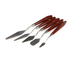 5pcs Painting Mixing Scraper Knife Set Thin & Flexible Stainless Steel Spatula Palette Knife Oil Painting Accessories Color Mixing Art Painting Palette Knives Tools