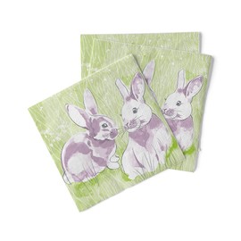 Mank Tissue Napkins, Perfect for Catering and Celebrations, Textile-like and Absorbent, Easter, Rabbit, Lilly & Lenni (100, 40 cm)