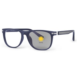 JM Blue Light Filter Glasses Women Men Computer Glasses Blue Light Filter Anti-Glare Photochrome Lenses, #2 blue frame, photochromic lens and anti-blue light lens (clear in grey)