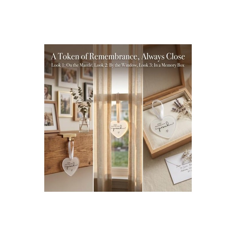 Solvio Keep Making Him Proud Memorial Gift, Heart-Shaped Keepsake