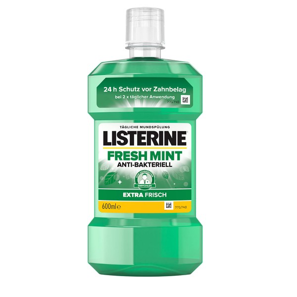 Listerine Now Fresh Mint, Antibacterial Mouthwash with Essential Oils for Fresh Breath, 600 ml