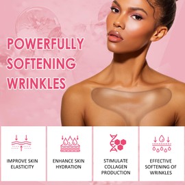 TEAWOO 4 PCS Silicone Chest Wrinkle Pads | Reusable Wrinkle Patches | Overnight Anti-Wrinkle Solution for Youthful Skin | Reusable Anti-Aging Patches for Neck | Hypoallergenic, Long-Lasting