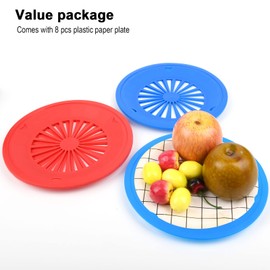 Cosmos Pack of 8 Reusable Plastic Paper Plate Holders, Holding 9" Paper Plates for BBQ's, Parties, & Camping