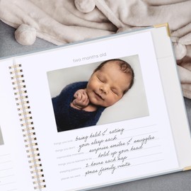 Keepsake Baby Memory Book for Boys and Girls – Timeless First 5 Year Baby Book With Photoslots – Cute Baby Journal Scrapbook or Photo Album - A Milestone Book to Record Every Event from Birth to Age 5