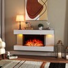 Tangkula 32" Fireplace Mantel with 18 Inches 3-Sided Fire Place,