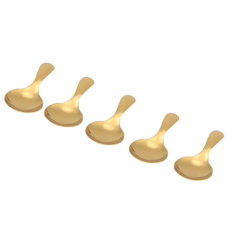 5Pcs Short Spoon Stainless Steel Ice Cream Scoop Tea Dessert