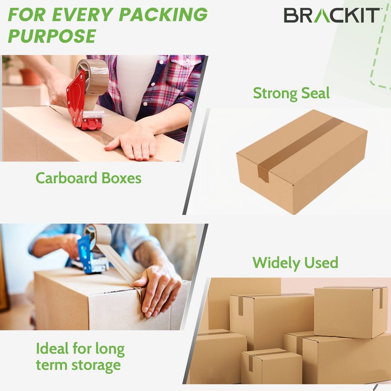 brackit Moving Tape Standard and Extra wide Brown Packing Tape,