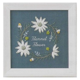 LECIEN COSMO 0000542009 Embroidery Kit, Kazuko Aoki Plant Book, 12 Months Plant Book, Flannel Flower, Approx. 4.6 x 4.6 inches (11.7 x 11.7 cm)