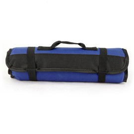 Chef Tool Roll Bag Oxford Cloth Portable Fork Tool Case Holder Pouch with Handle for Culinary Traveling Blue
