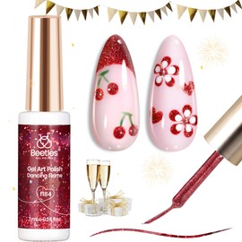 Beetles Cat Eye Red Glitter Liner Gel 7ml: Wine Red Burgundy Reflective Sparkle Gel Nail Art Painted Pens Shine Soak Off Uv Nail Art Design, DIY Holiday Manicure Gifts for Women