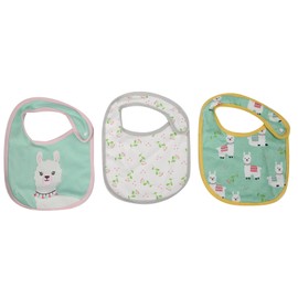 3Pcs Insular Baby Cotton Bibs Cotton Cartoon Print Pattern Eating Saliva Towel Infant ProductsAlpaca